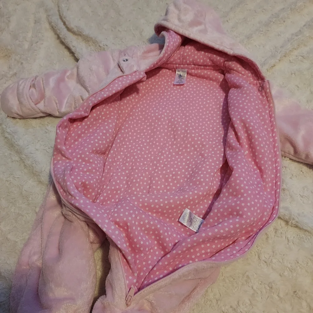 Carter's 6mo Cozy Cute Warm Pink Fuzzy Owl Hooded Footed sleeper Winter